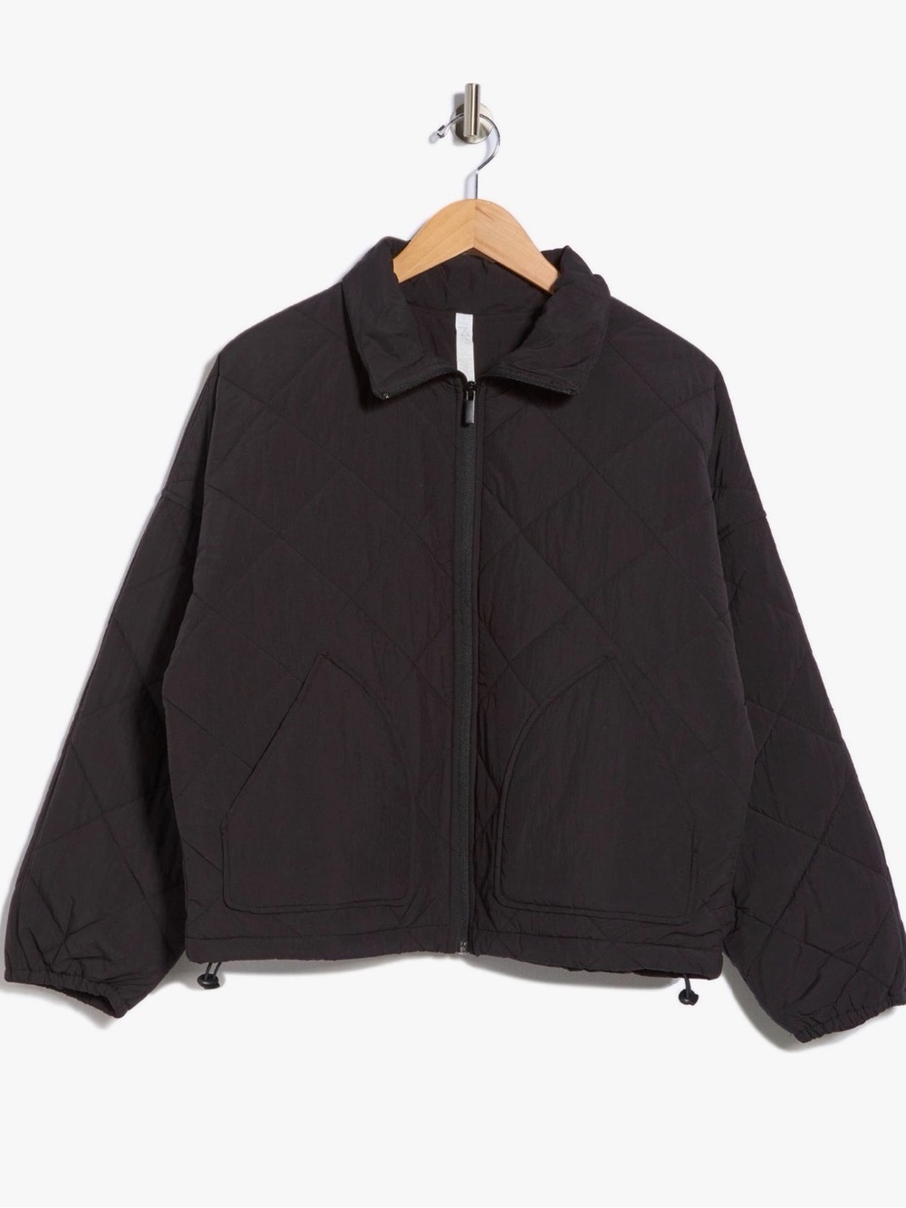 Women’s Zella Small Black Quilted Zip-Front Jacket